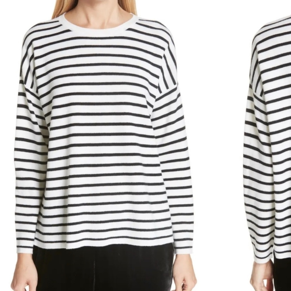 Eileen Fisher Merino Stripe Sweater 2x EUC